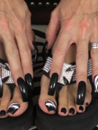 Perfect Toes with Black Polish